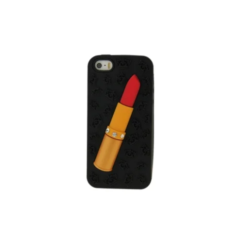 Coque IPhone 5 / 5S / SE Silicone 3D Rouge à Lèvre – Noir
