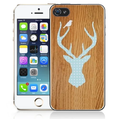 Coque IPhone 5 Et 5s Silhouette Cerfs Style Bois -Atelier Mobile coque iphone 5 5s silhouette cerfs style bois 4