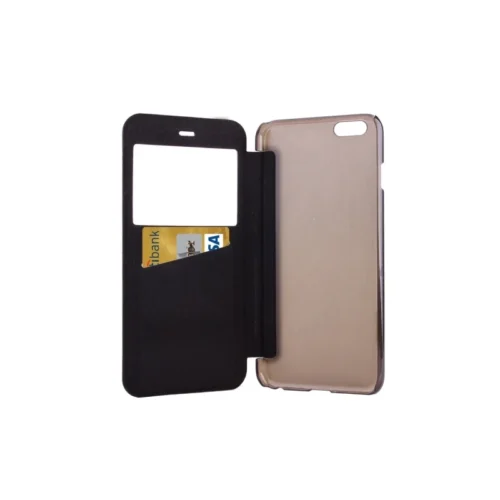 Coque IPhone 6 / 6S à Rabat Fenêtre Porte-cartes - Noir -Atelier Mobile coque iphone 6 6s a rabat fenetre noir 3