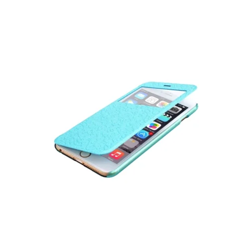 Coque IPhone 6 / 6S à Rabat Fenêtre Porte-cartes - Bleu -Atelier Mobile coque iphone 6 6s a rabat fenetre porte cartes bleu 2