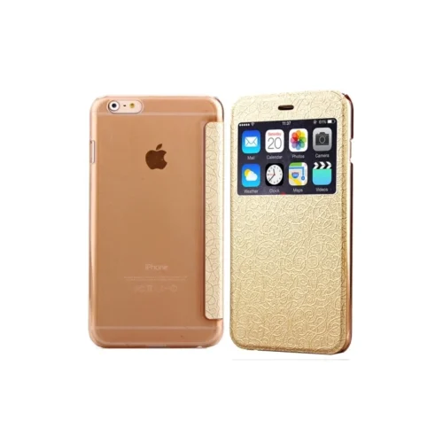 Coque IPhone 6 / 6S à Rabat Fenêtre Porte-cartes - Or