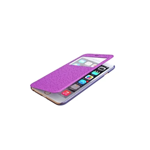 Coque IPhone 6 / 6S à Rabat Fenêtre Porte-cartes - Violet -Atelier Mobile coque iphone 6 6s a rabat fenetre porte cartes violet 2