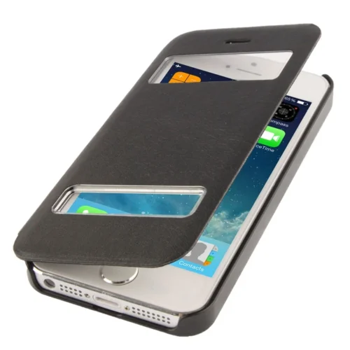 Etui Cuir Double View IPhone 5 Et 5S -Atelier Mobile etui cuir double view iphone 5 5s 2