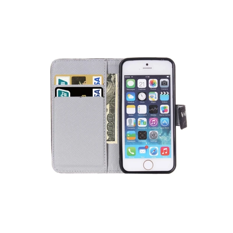 Housse IPhone 5 / 5S / SE Porte-cartes Intégré "don't Touch My Phone" - Noir 2 Housse IPhone 5 / 5S / SE Porte-cartes Intégré "don't Touch My Phone" - Noir – Image 2
