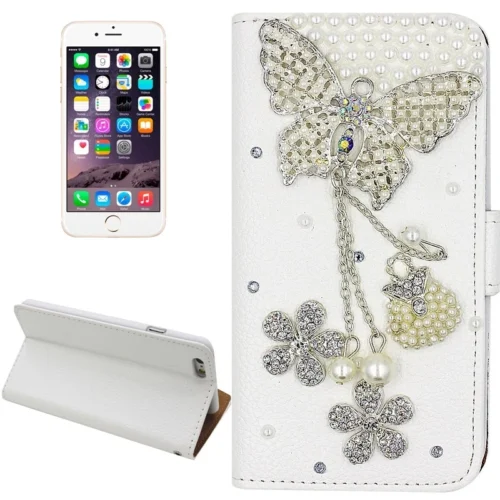 Housse Cuir Papillon Strass IPhone 6 Plus / 6S Plus