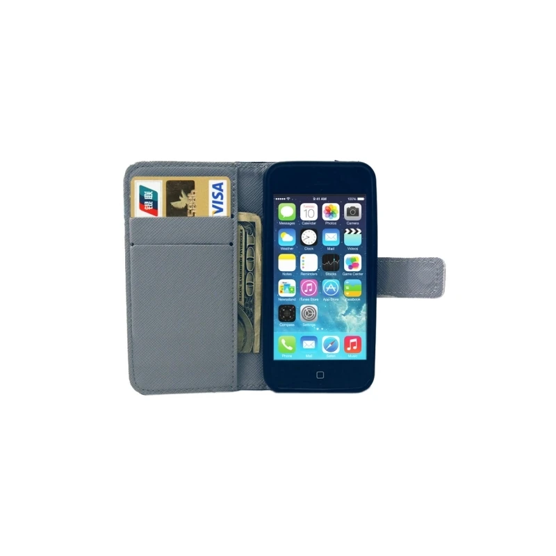 Housse IPhone 5 / 5S / SE Porte-cartes Intégré "Alice Au Pays Des Merveilles" – Bleu 2 Housse IPhone 5 / 5S / SE Porte-cartes Intégré "Alice Au Pays Des Merveilles" – Bleu – Image 2