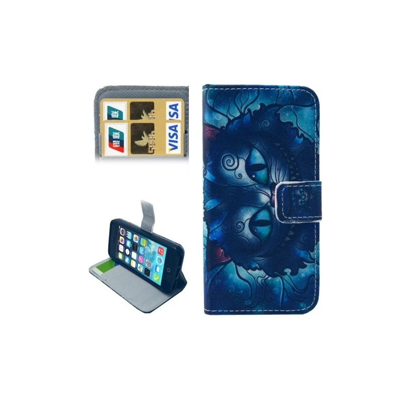 Housse IPhone 5 / 5S / SE Porte-cartes Intégré "Alice Au Pays Des Merveilles" – Bleu 4 Housse IPhone 5 / 5S / SE Porte-cartes Intégré "Alice Au Pays Des Merveilles" – Bleu – Image 4