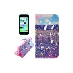 Housse IPhone 5C Rabat Porte-cartes Intégré Motif "enjoy Every Moment"
