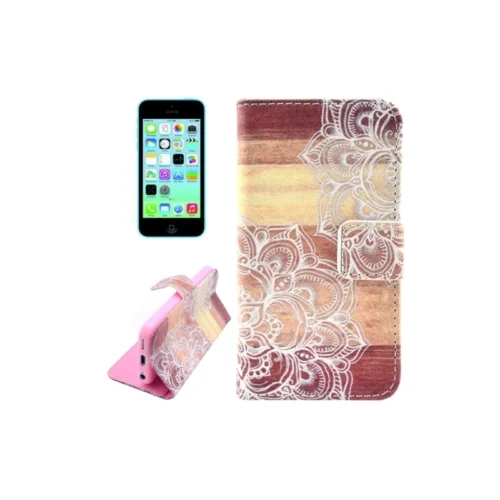 Housse IPhone 5C Rabat Porte-cartes Intégré Motif Floral