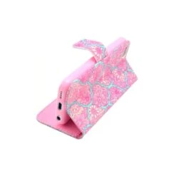 Housse IPhone 5C Rabat Porte-cartes Intégré Motif Floral - Rose / Bleu -Atelier Mobile housse iphone 5c rabat porte cartes integre motif floral rose bleu 3