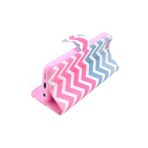 Housse IPhone 5C Rabat Porte-cartes Intégré Motif "vague" - Rose / Bleu -Atelier Mobile housse iphone 5c rabat porte cartes integre motif vague rose bleu 2