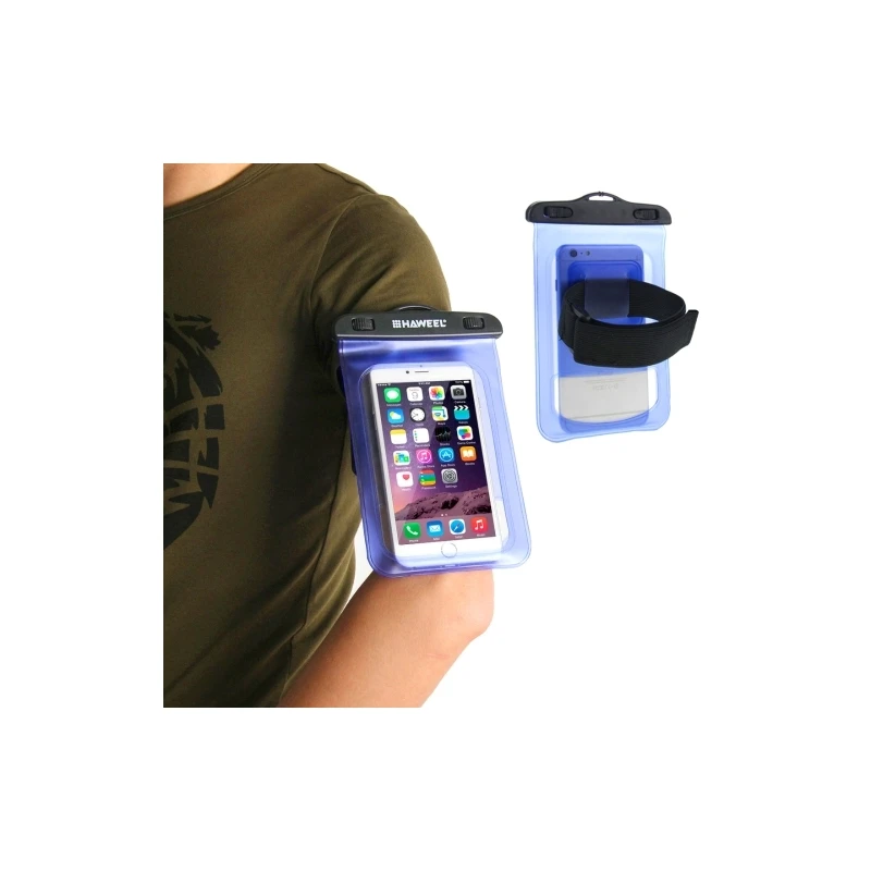 Housse Waterproof IPhone 5 / 5S / SE HAWEEL Transparente - Bleu 3 Housse Waterproof IPhone 5 / 5S / SE HAWEEL Transparente - Bleu – Image 3