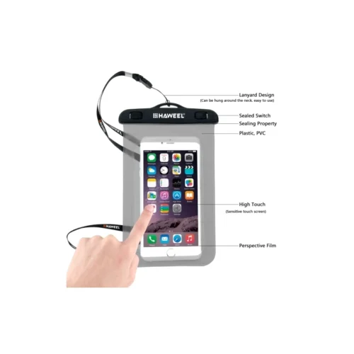 Housse Waterproof IPhone 6 / 6S Transparente - Noir -Atelier Mobile housse waterproof iphone 6 6s haweel transparentr noir 1 3