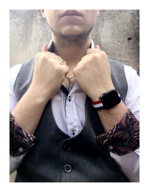 Bracelet PATRIOTE En Nylon Nato Pour Apple Watch 7 Bracelet PATRIOTE En Nylon Nato Pour Apple Watch -Atelier Mobile patriote bracelet nylon tricolore apple watch 2