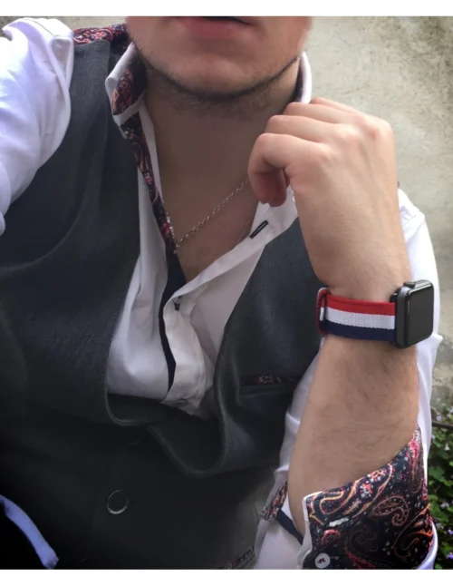 Bracelet PATRIOTE En Nylon Nato Pour Apple Watch